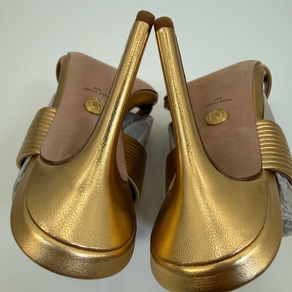 Veronica Beard Asha Mignon High Heel Gold Metallic Strappy Stiletto Sandals SZ 6 - Picture 8 of 17